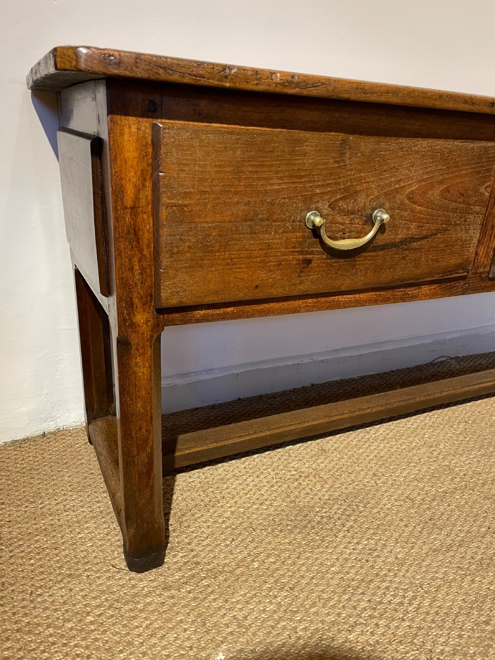 Antique oak dresser base / server  View X