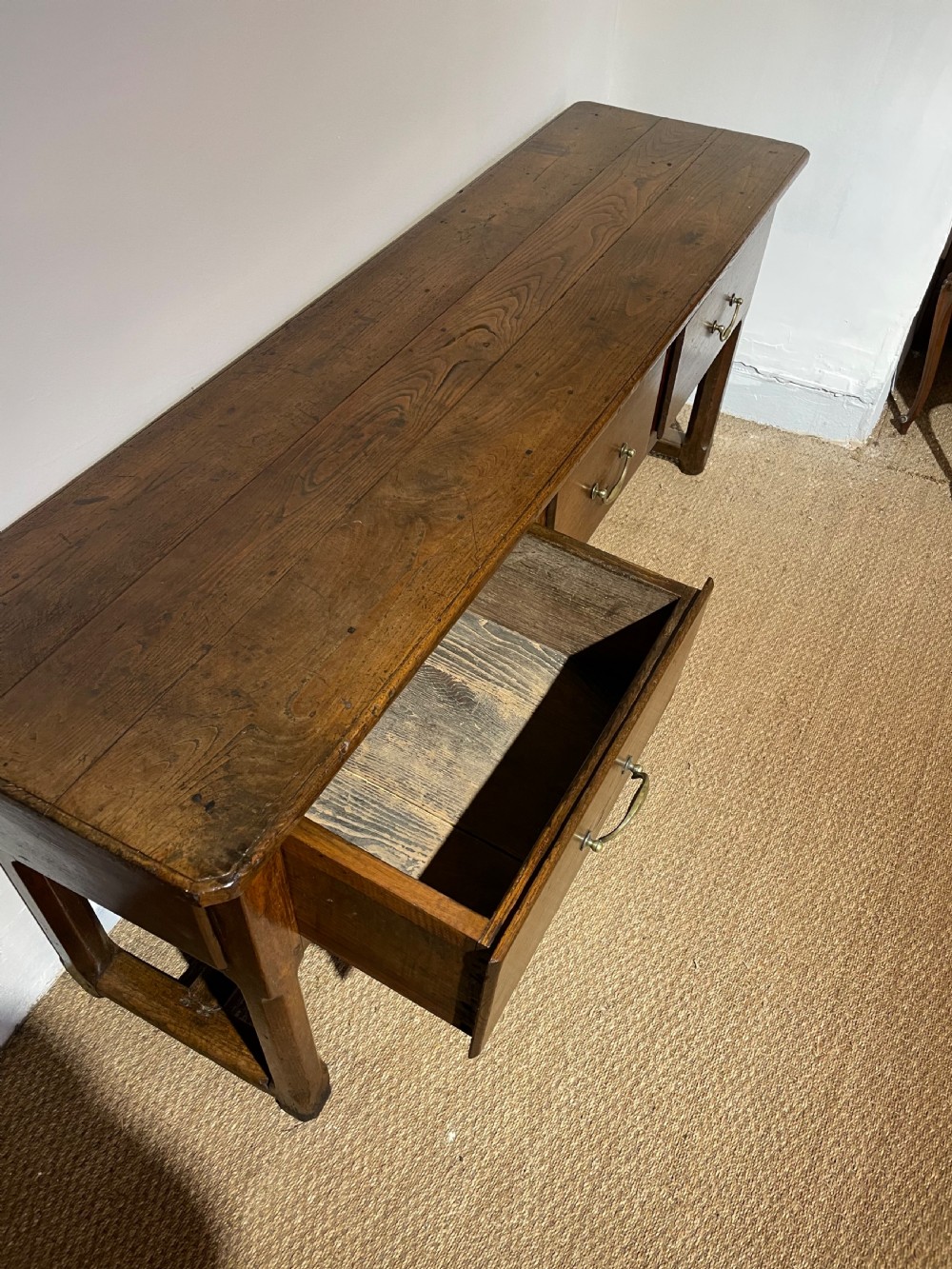 Antique oak dresser base / server  View XI
