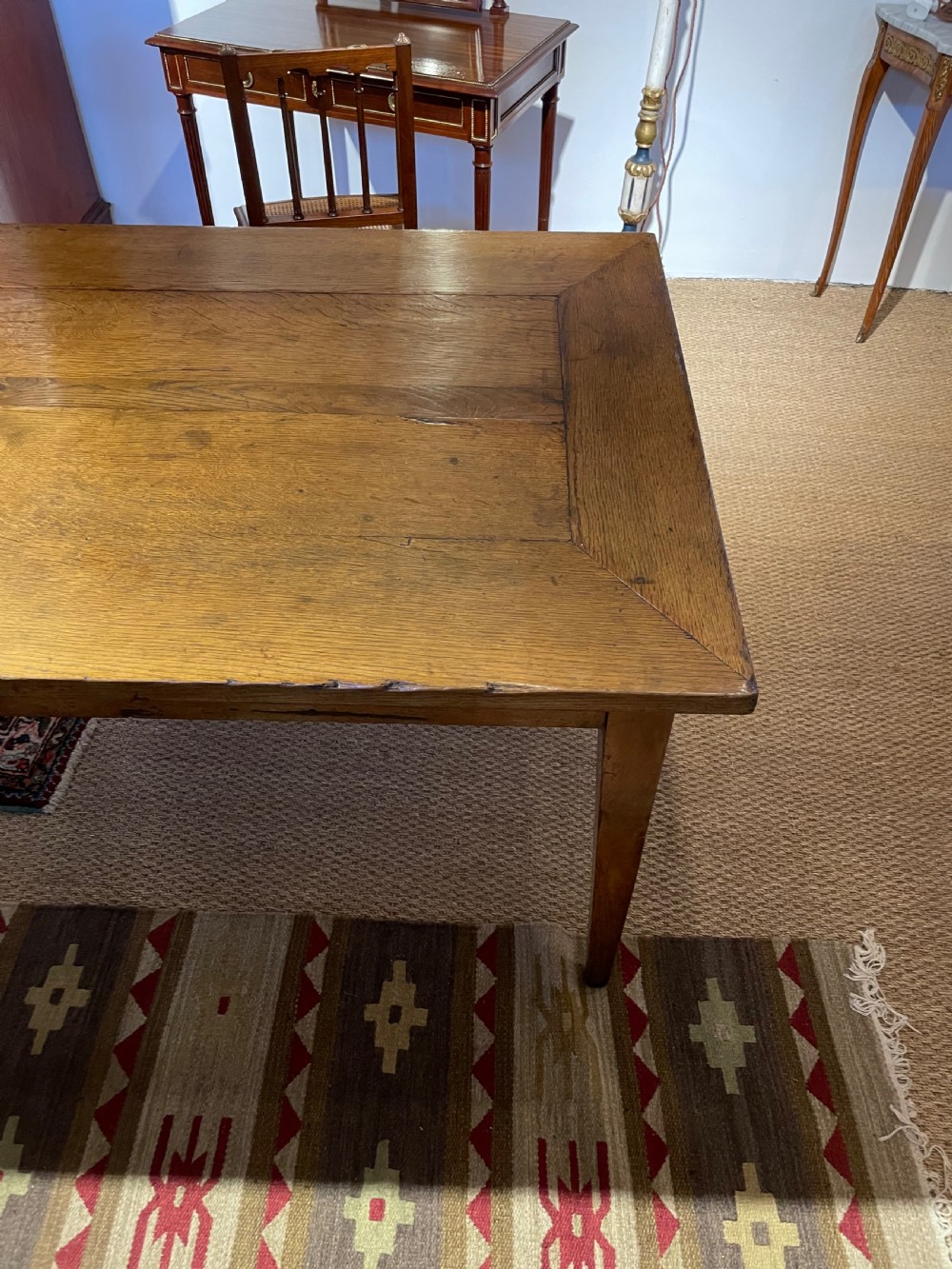 19th century oak farmhouse table 79 inches  View V