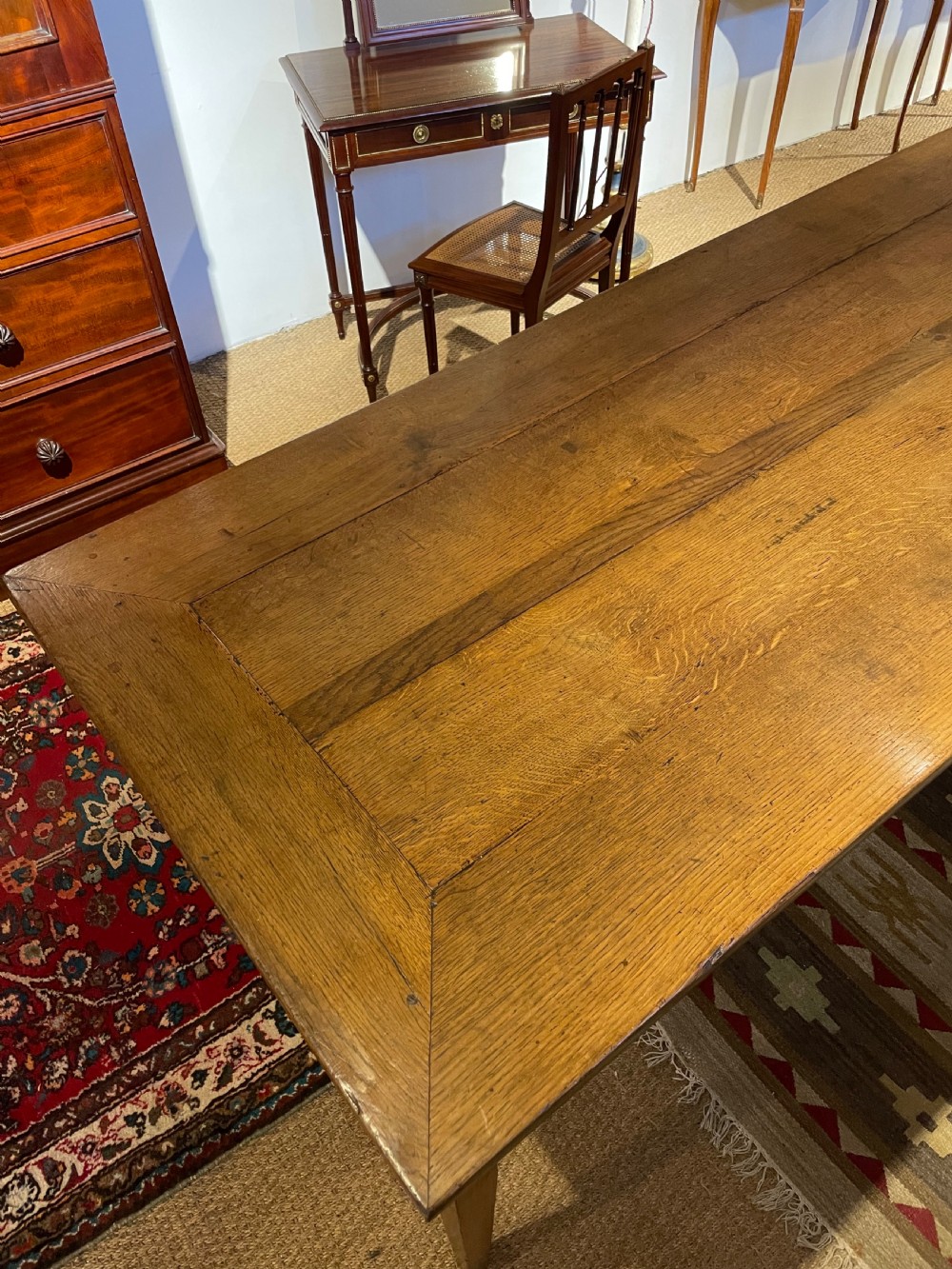 19th century oak farmhouse table 79 inches  View VI