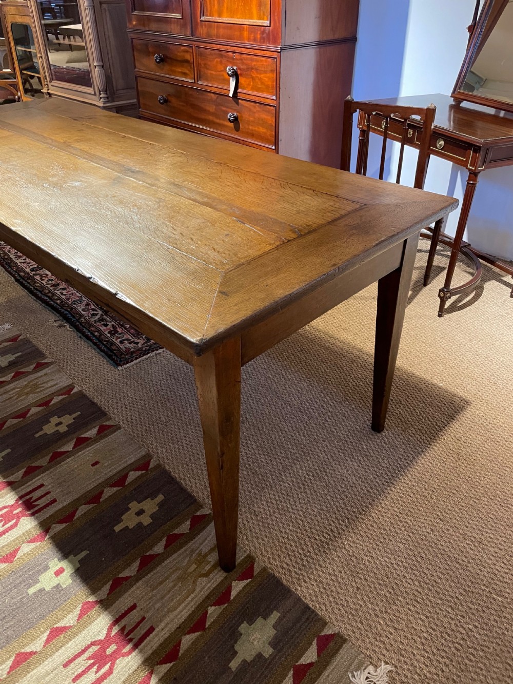 19th century oak farmhouse table 79 inches  View VIII