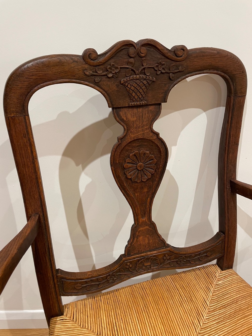 Large pair of country oak carver chairs  View II