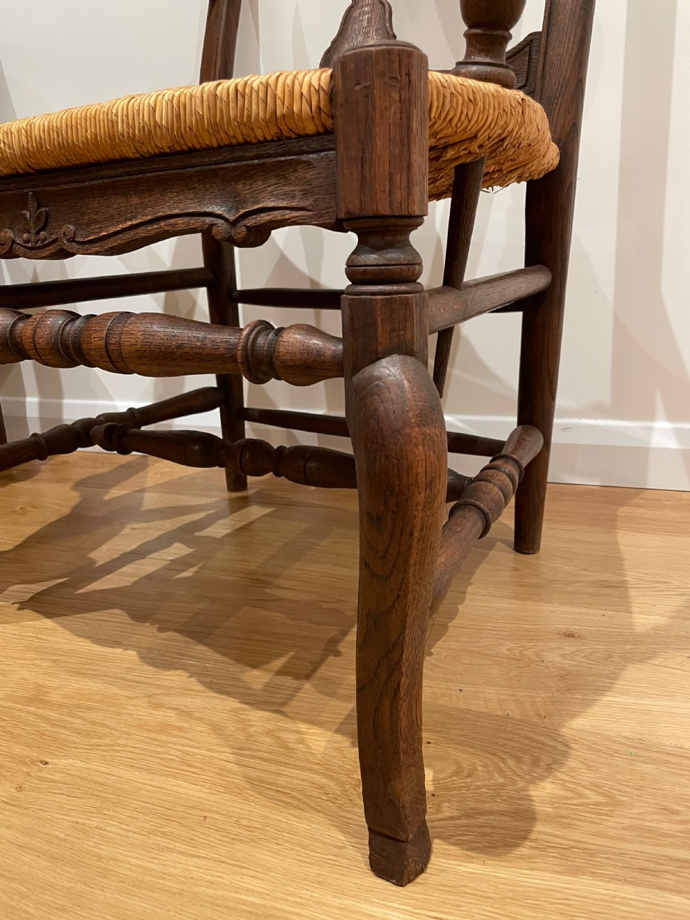 Large pair of country oak carver chairs  View IV