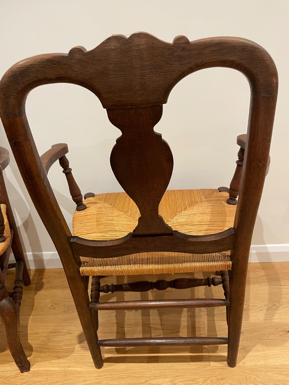 Large pair of country oak carver chairs  View VII