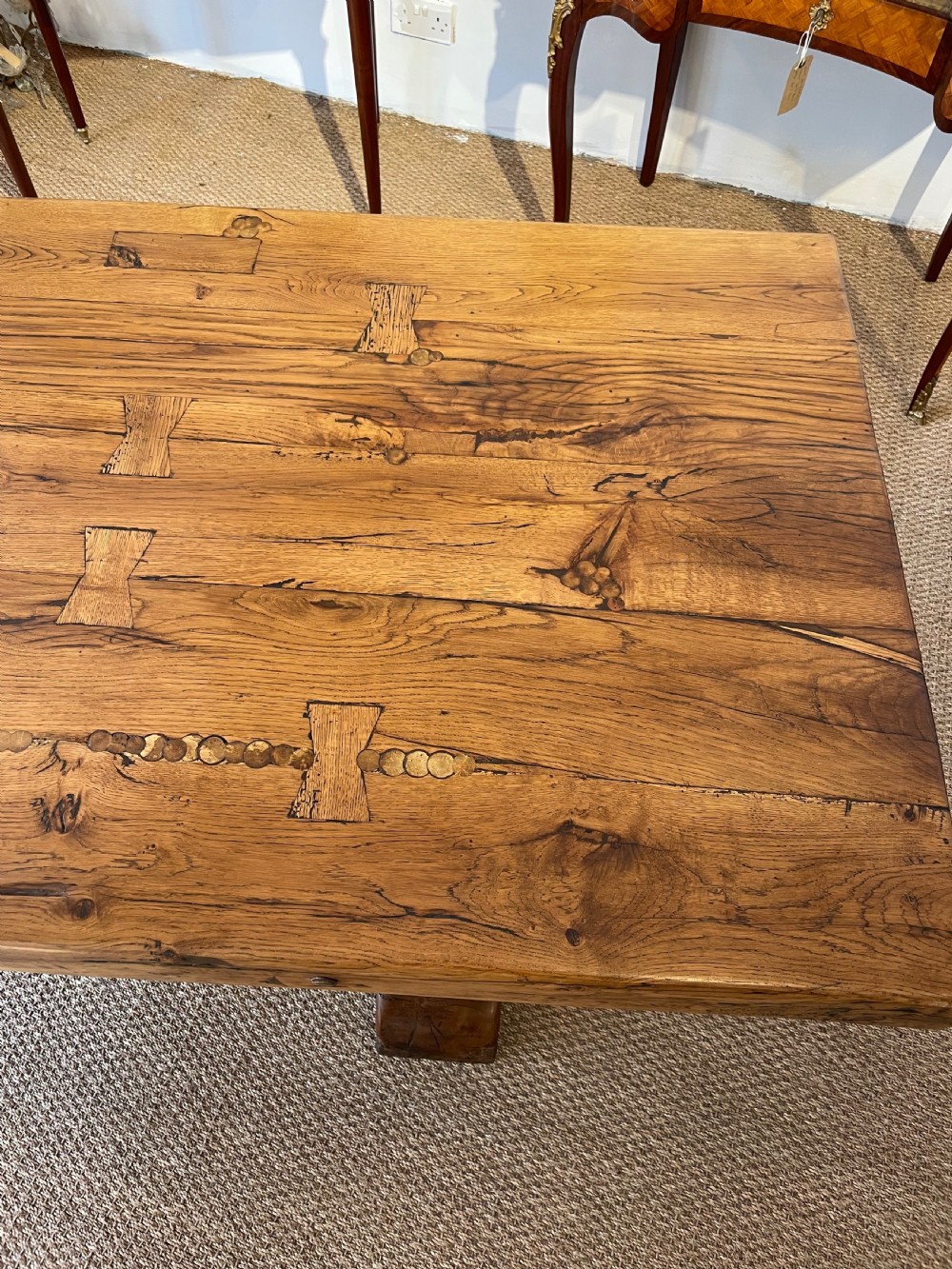 Oak refectory table View IX