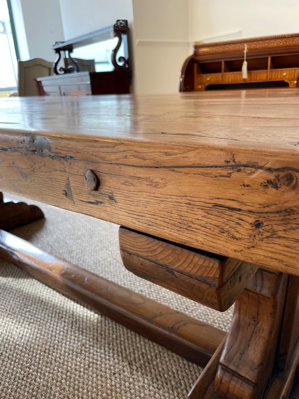Oak refectory table View XI