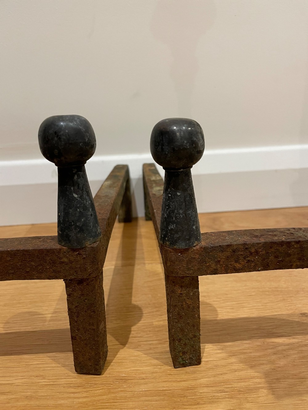 Pair of gothic style firedogs  View IX