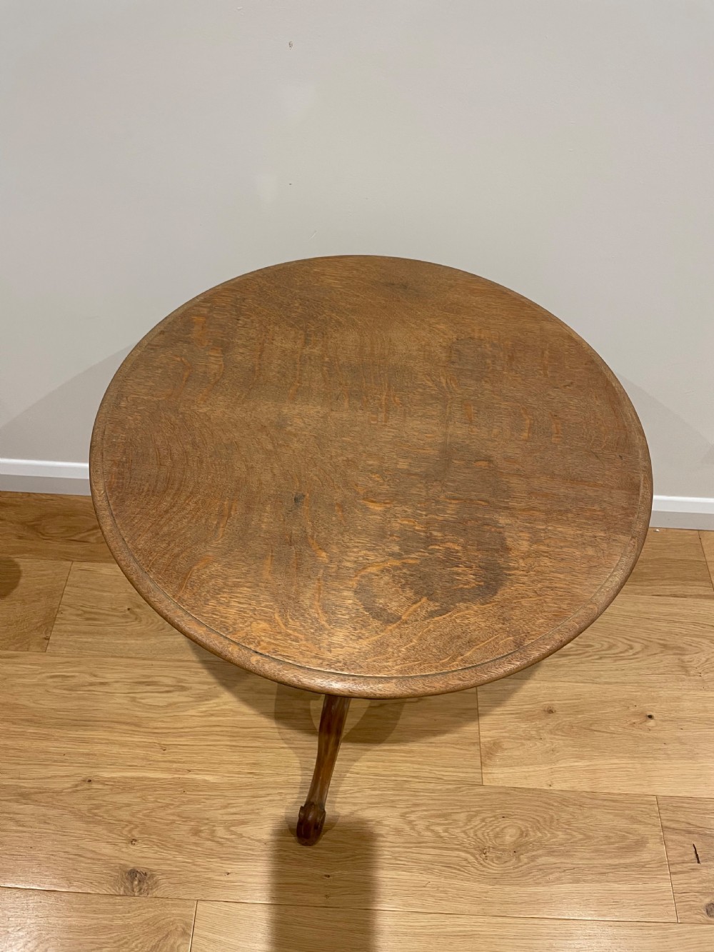 Victorian washed  oak lamp table  View II