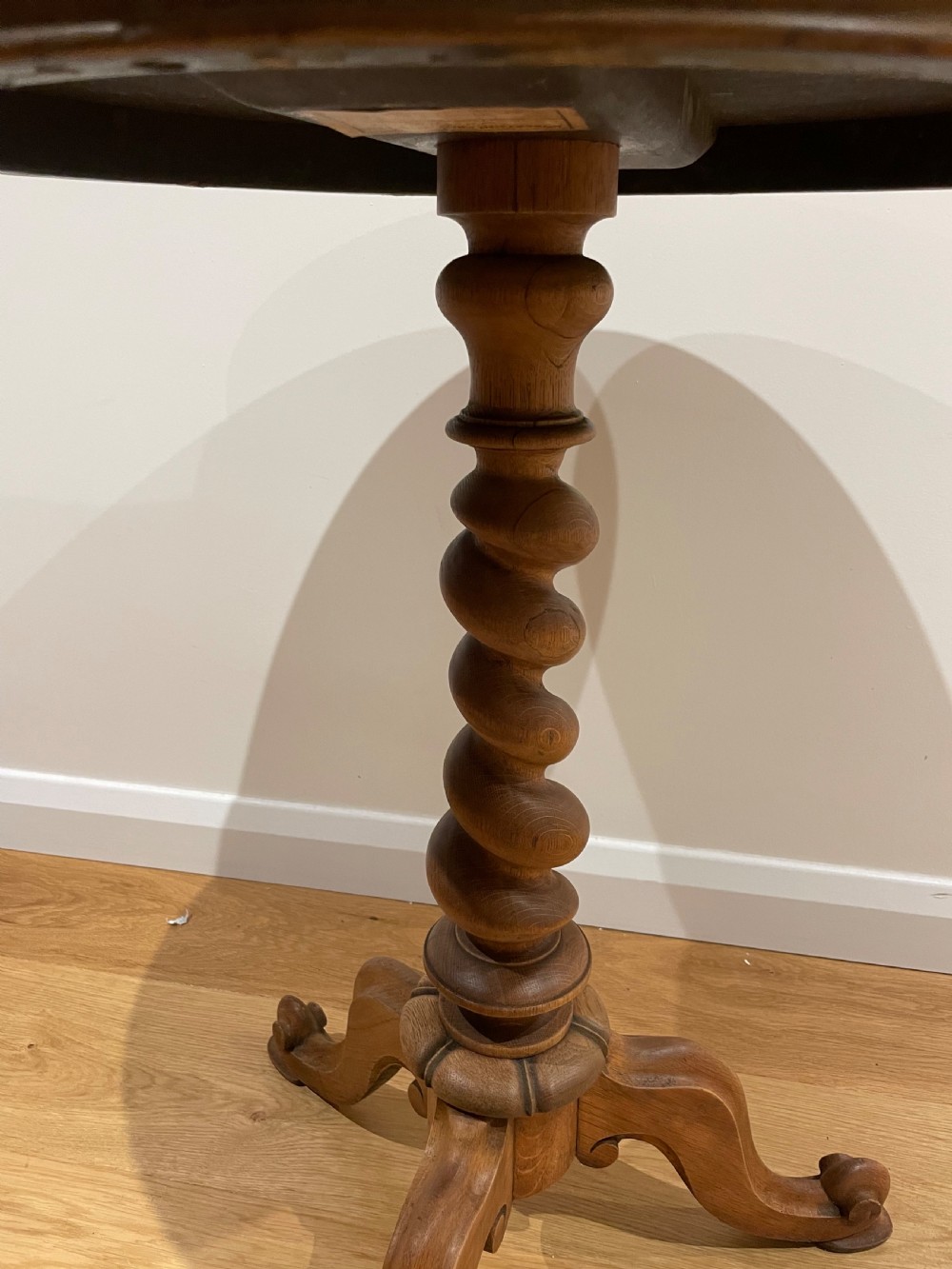 Victorian washed  oak lamp table  View III