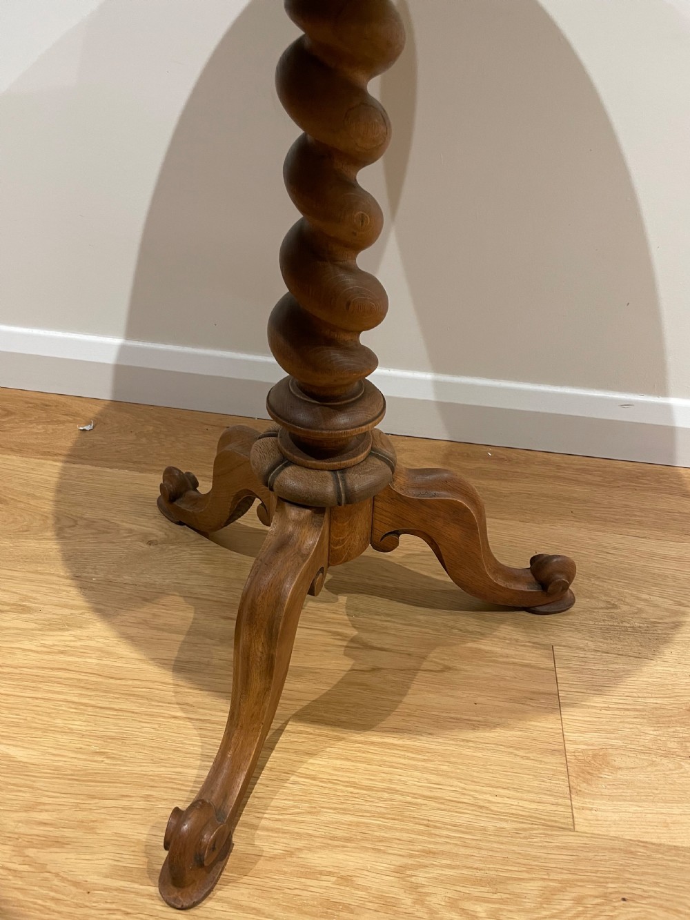 Victorian washed  oak lamp table  View IV
