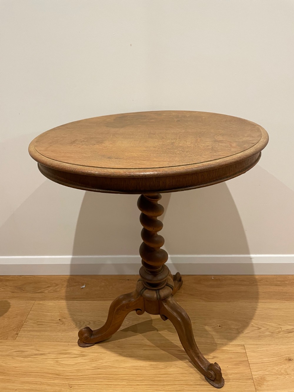 Victorian washed  oak lamp table  View VI