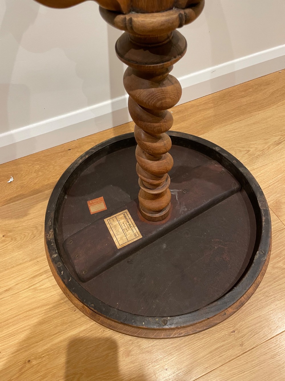 Victorian washed  oak lamp table  View VII