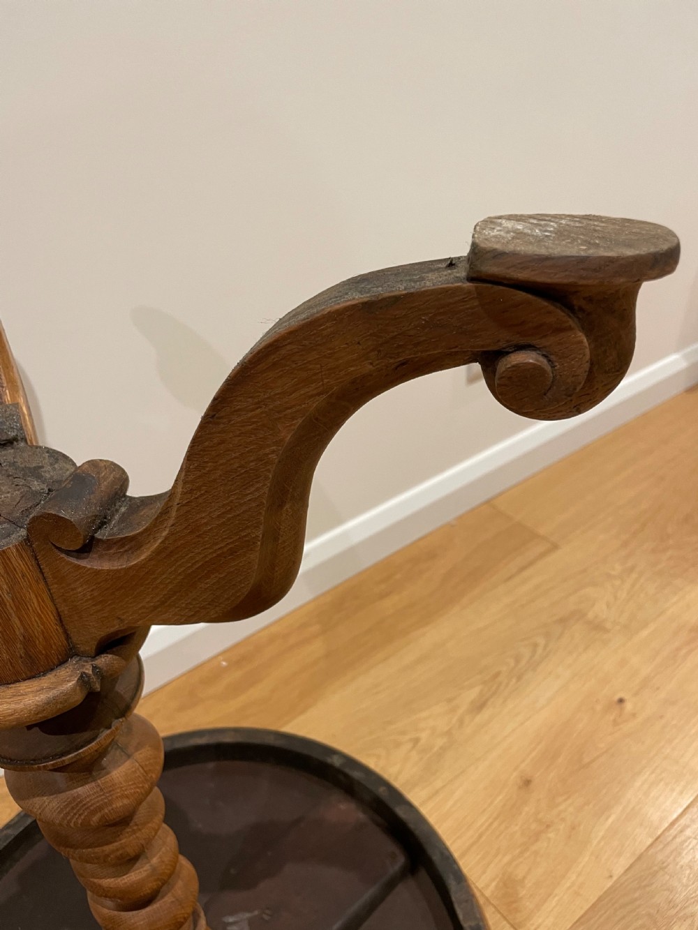 Victorian washed  oak lamp table  View VIII