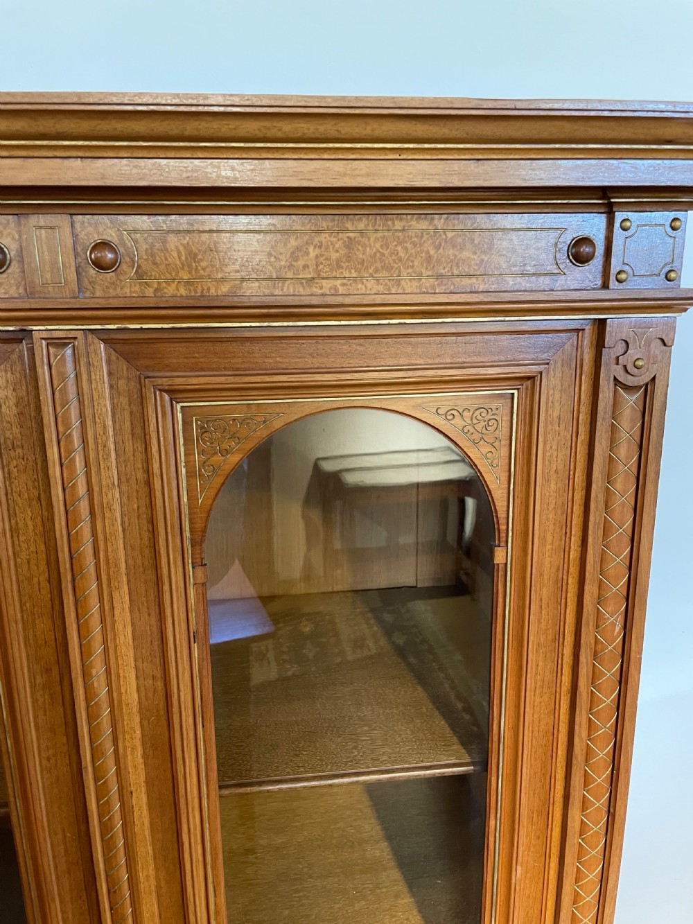 Small walnut 2 door bookcase  View II