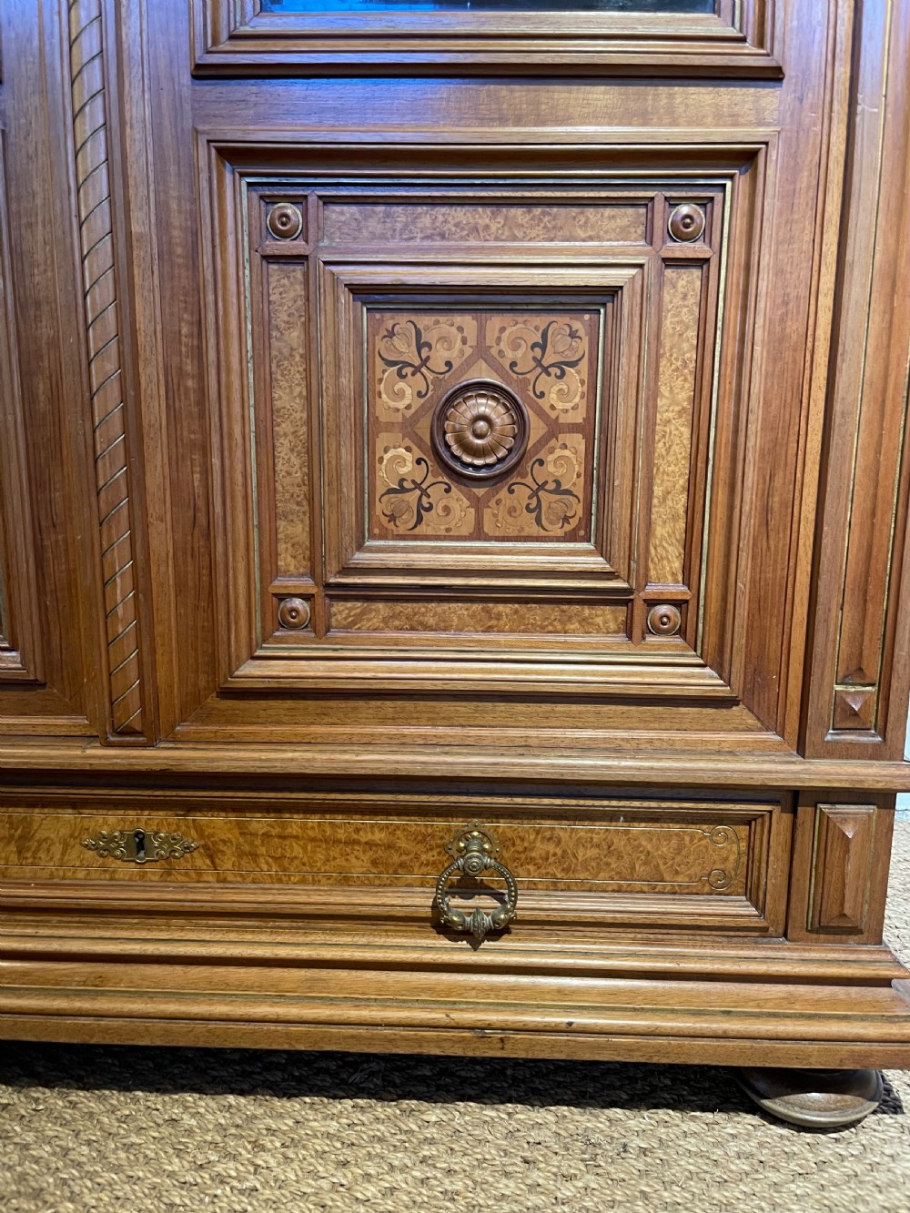 Small walnut 2 door bookcase  View III