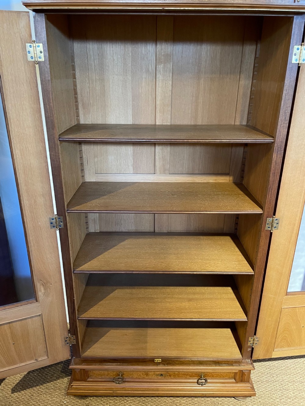 Small walnut 2 door bookcase  View IX