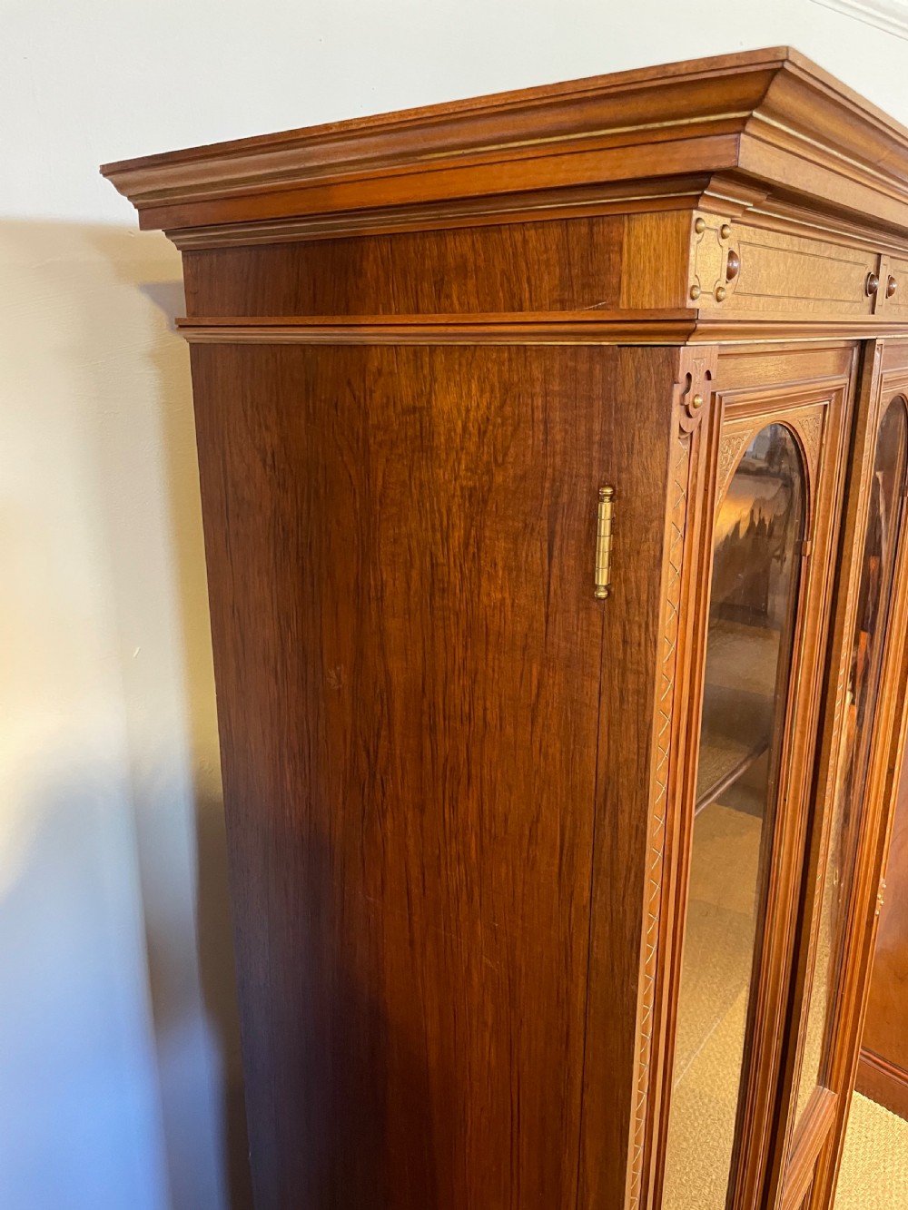 Small walnut 2 door bookcase  View X