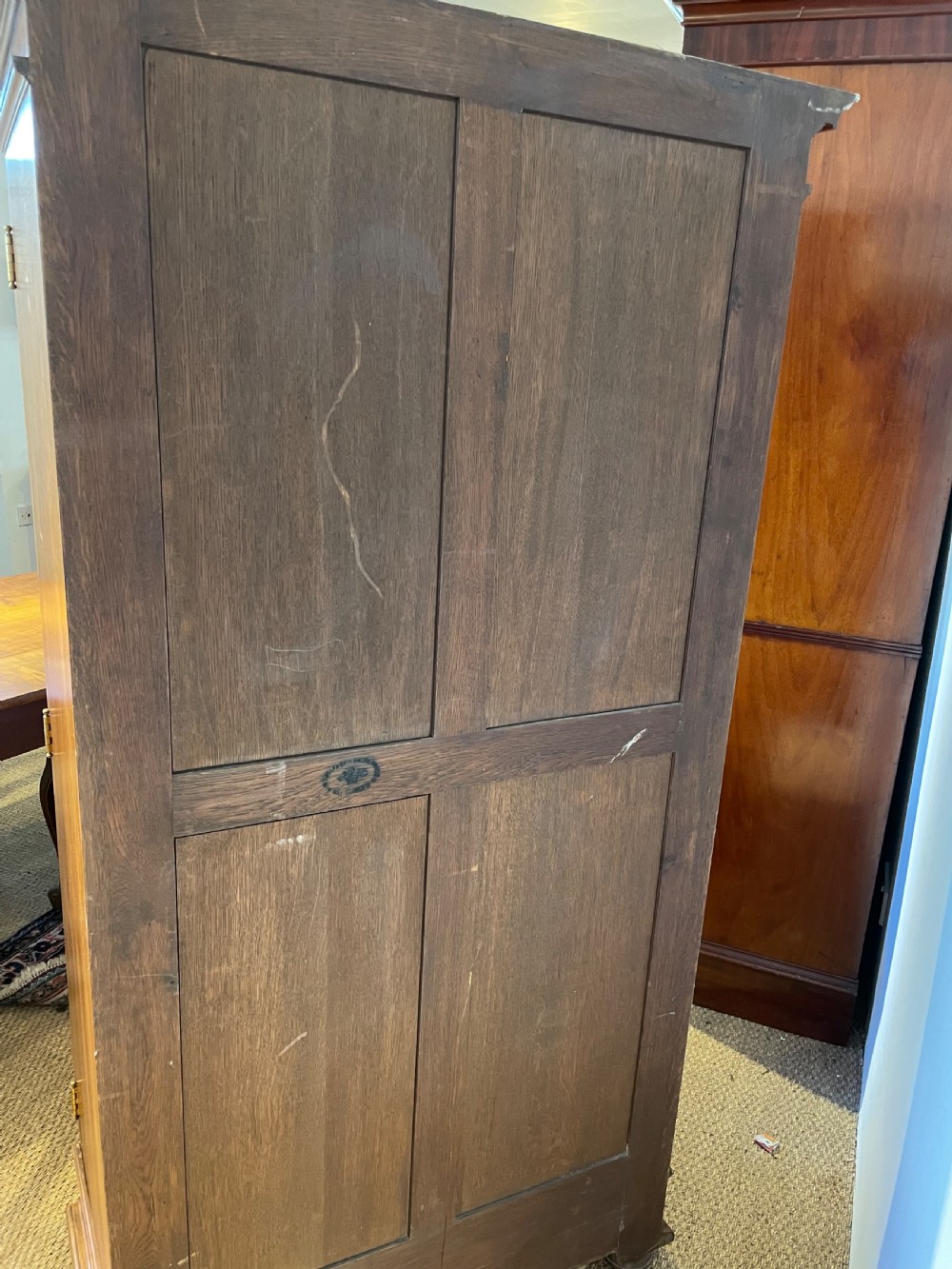 Small walnut 2 door bookcase  View XI