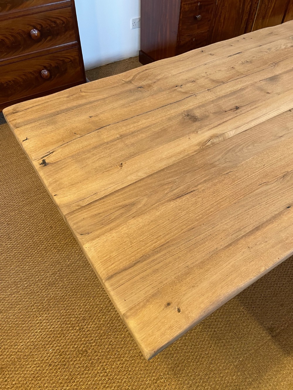 Scrubbed oak refectory table  View II