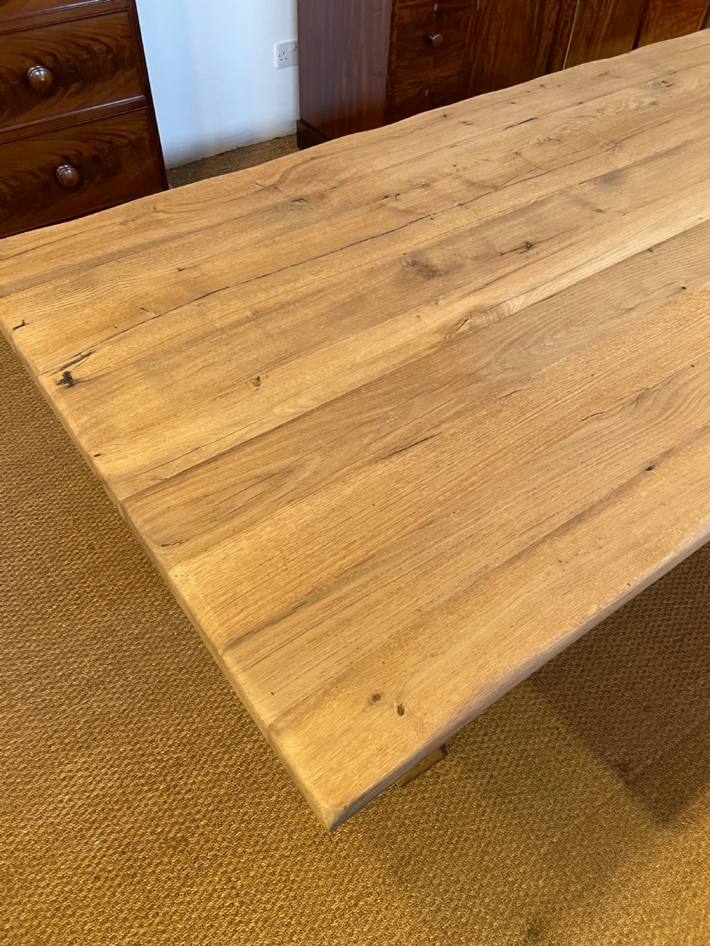 Scrubbed oak refectory table  View III