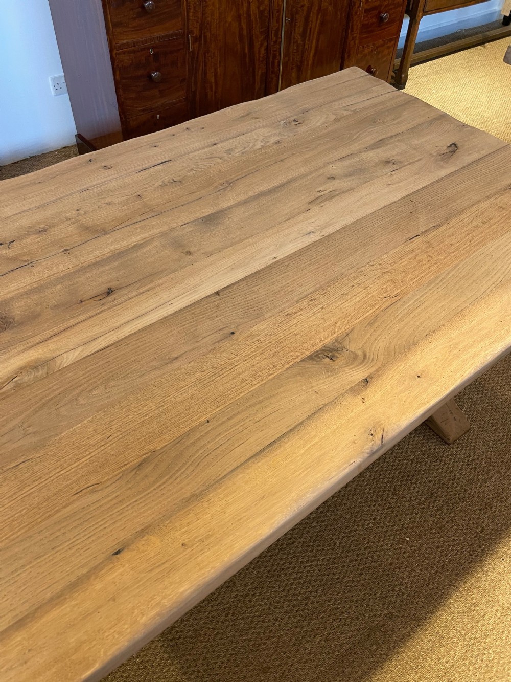 Scrubbed oak refectory table  View IV