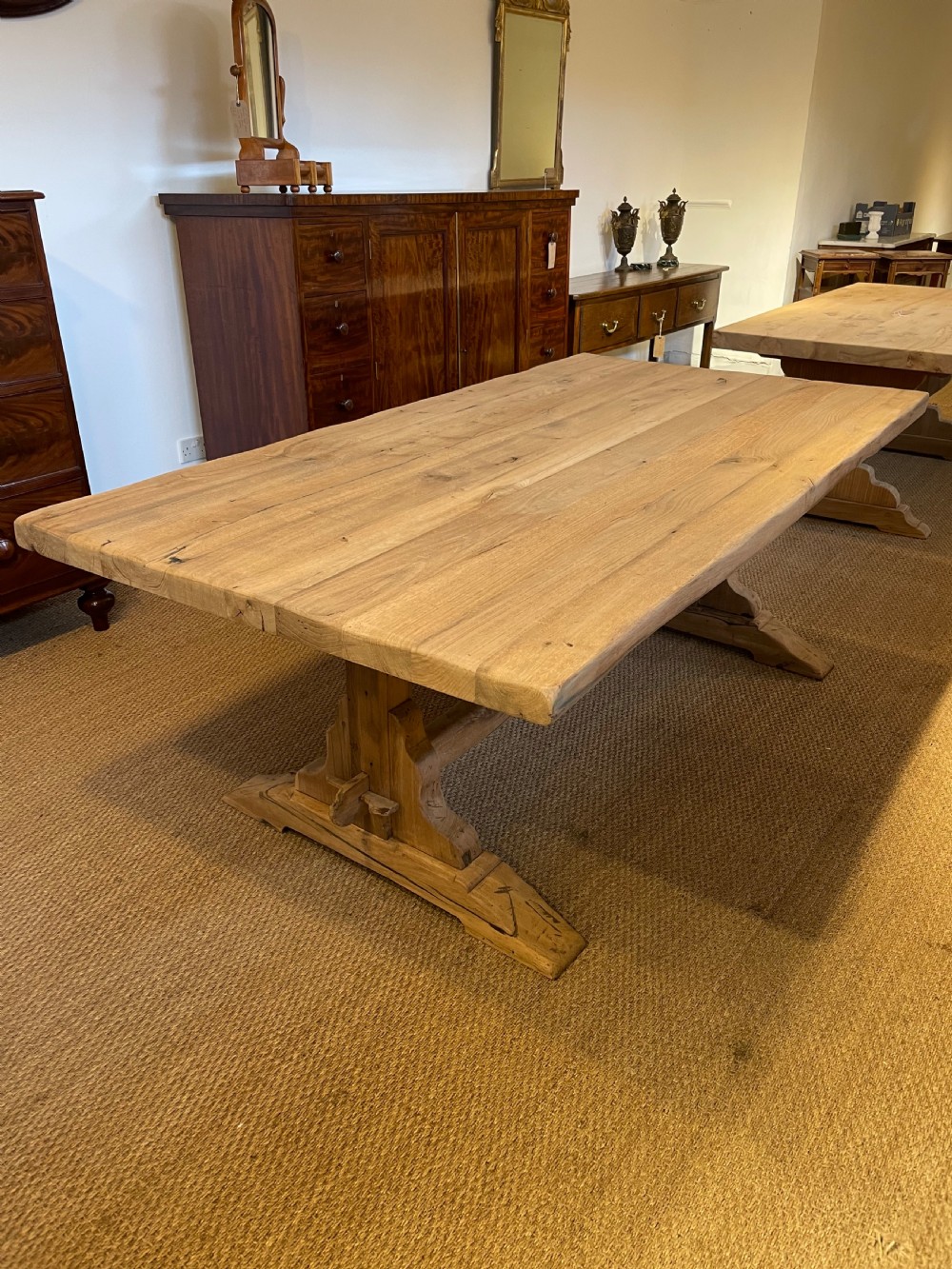 Scrubbed oak refectory table  View VII