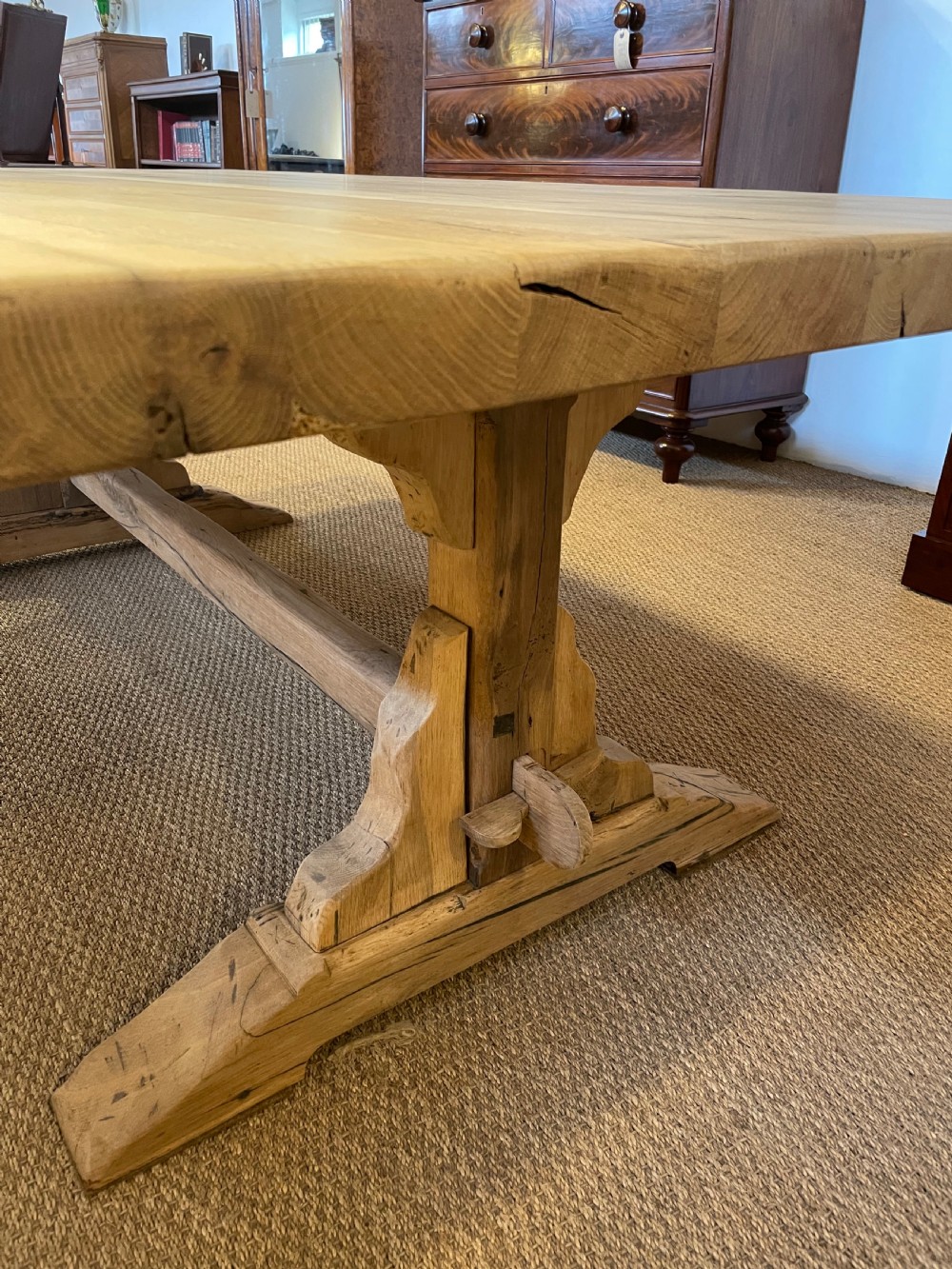 Scrubbed oak refectory table  View IX