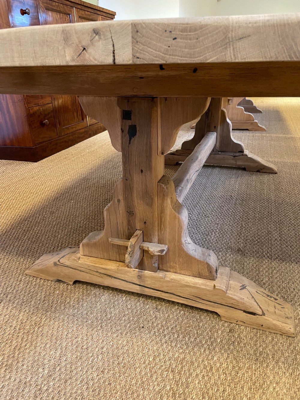 Scrubbed oak refectory table  View XI