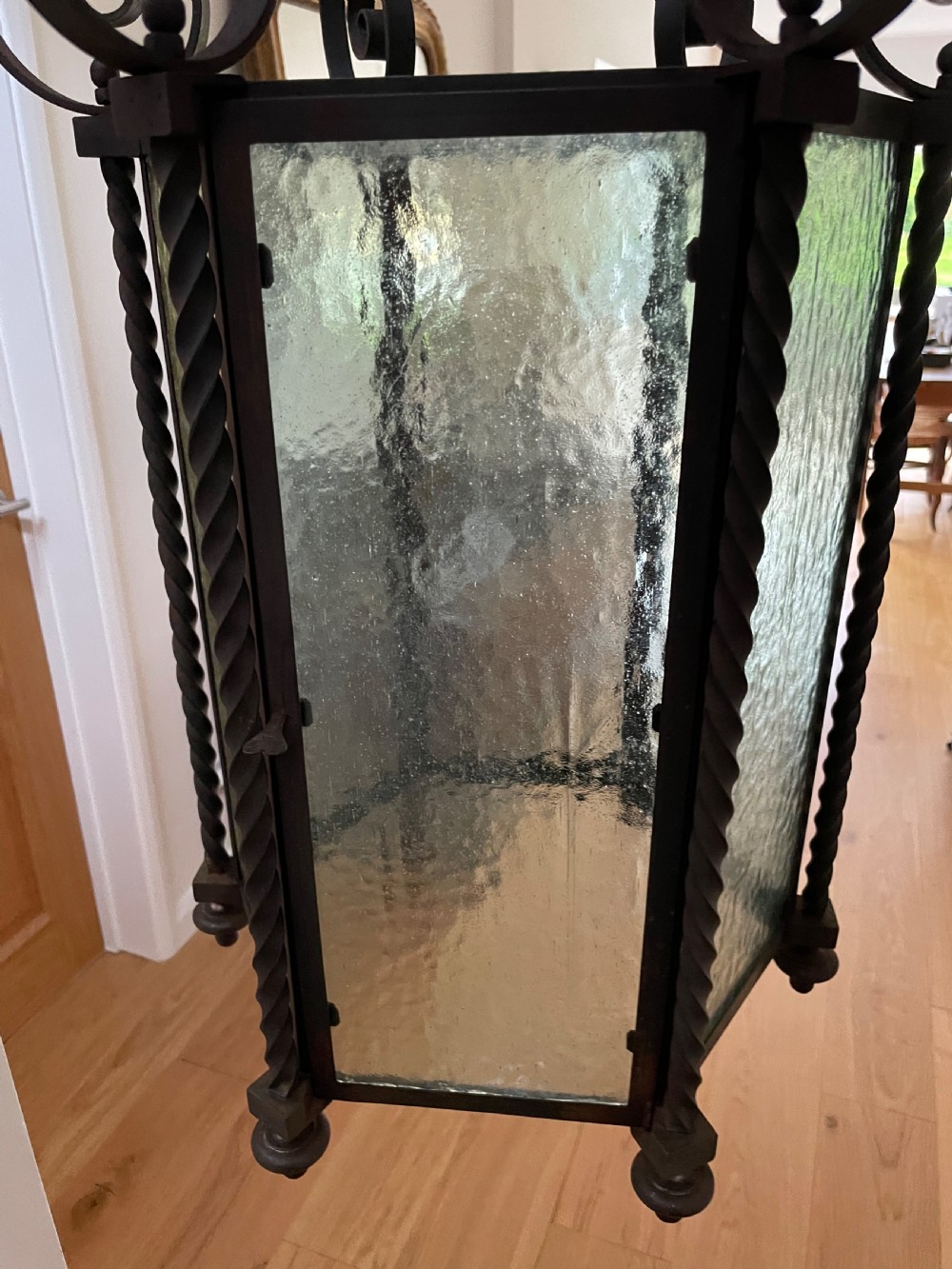 Large wrought iron hallway lantern  View V