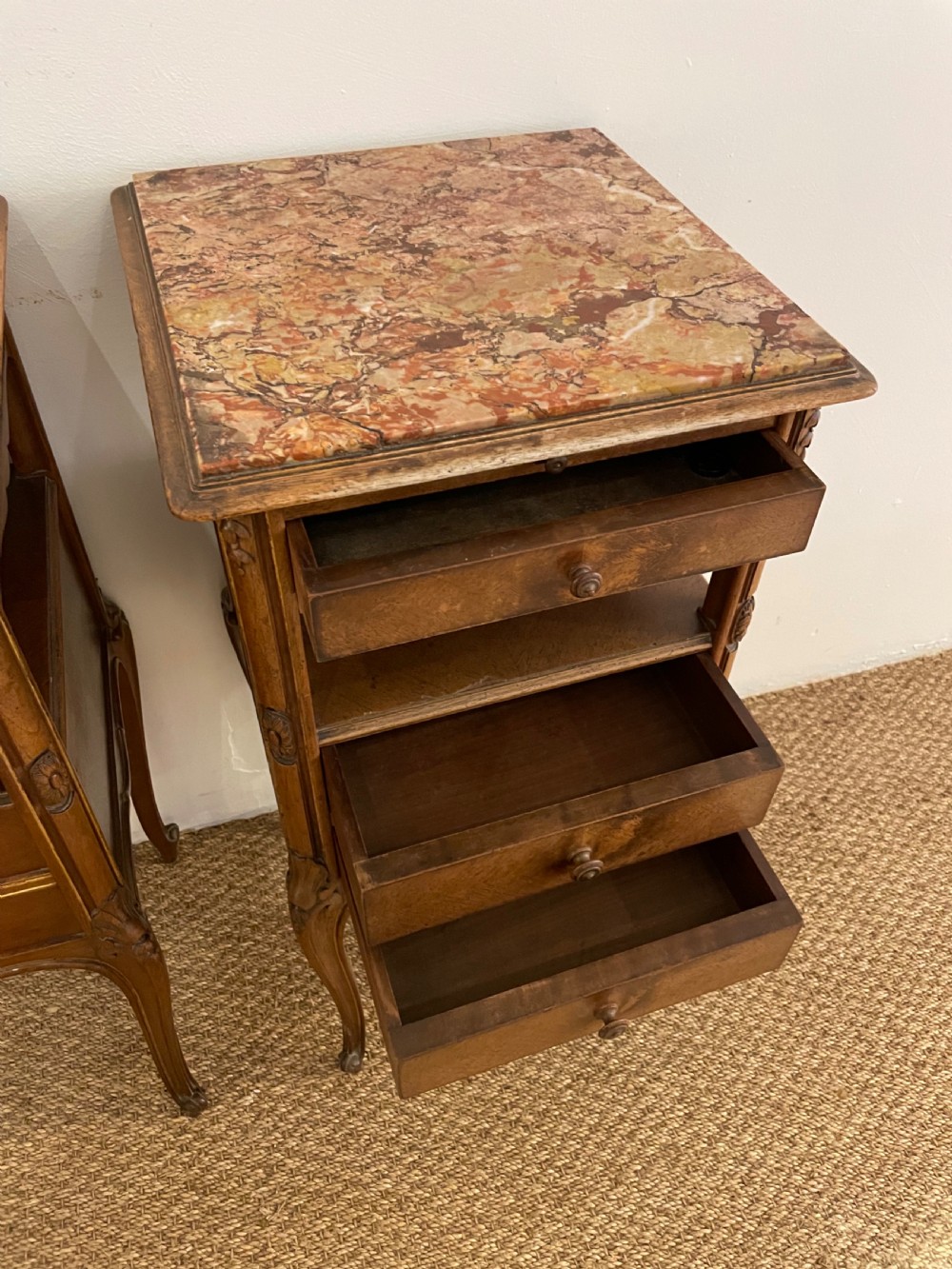 Pair of walnut bedside cabinets  View III
