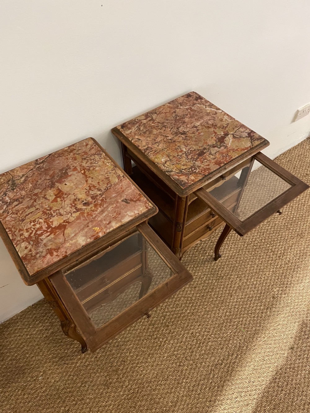 Pair of walnut bedside cabinets  View IV