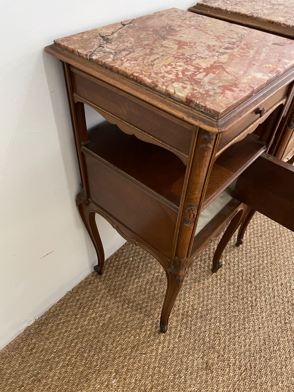 Pair of walnut bedside cabinets  View V