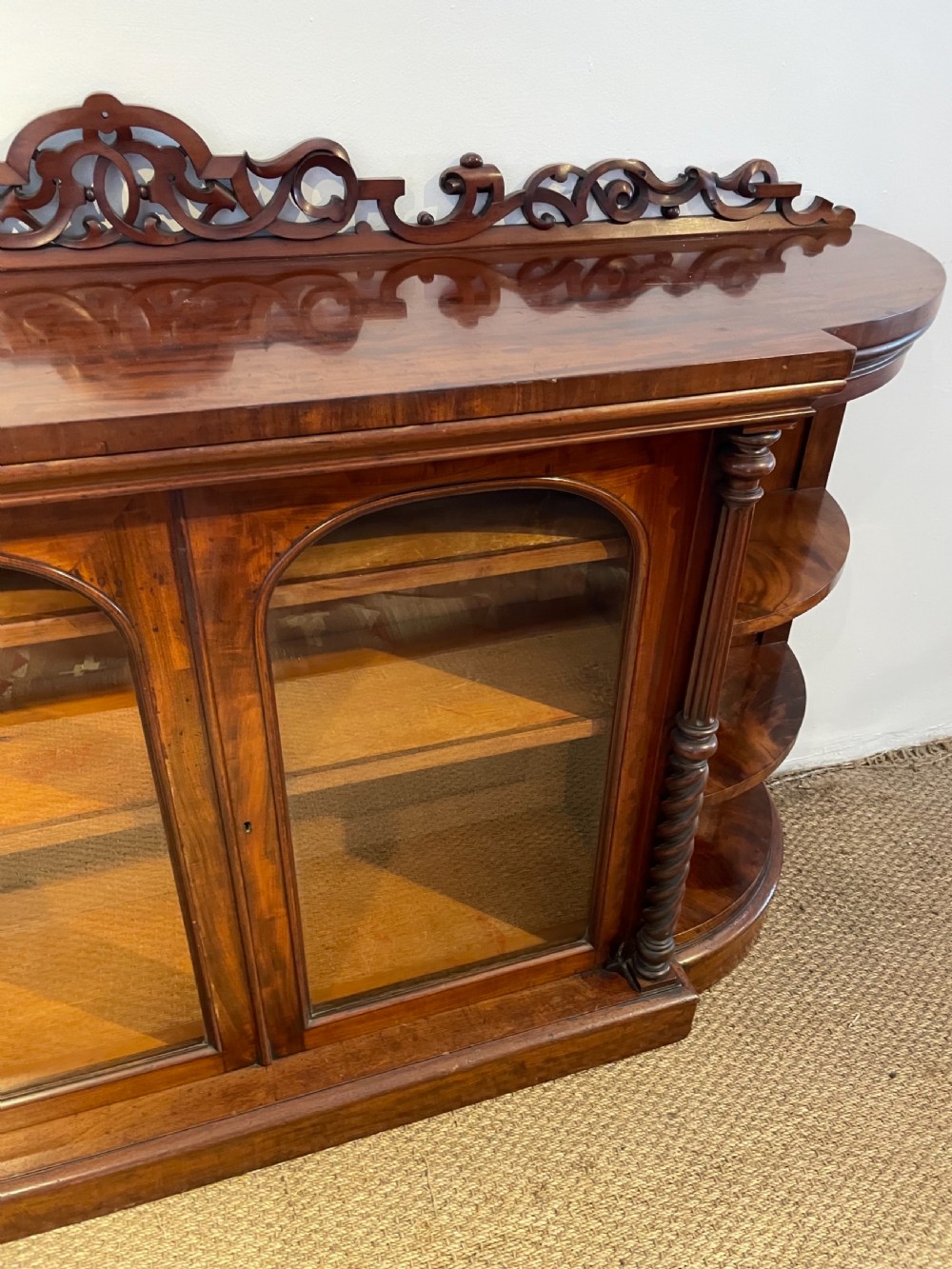 Victorian mahogany bookcase  View V