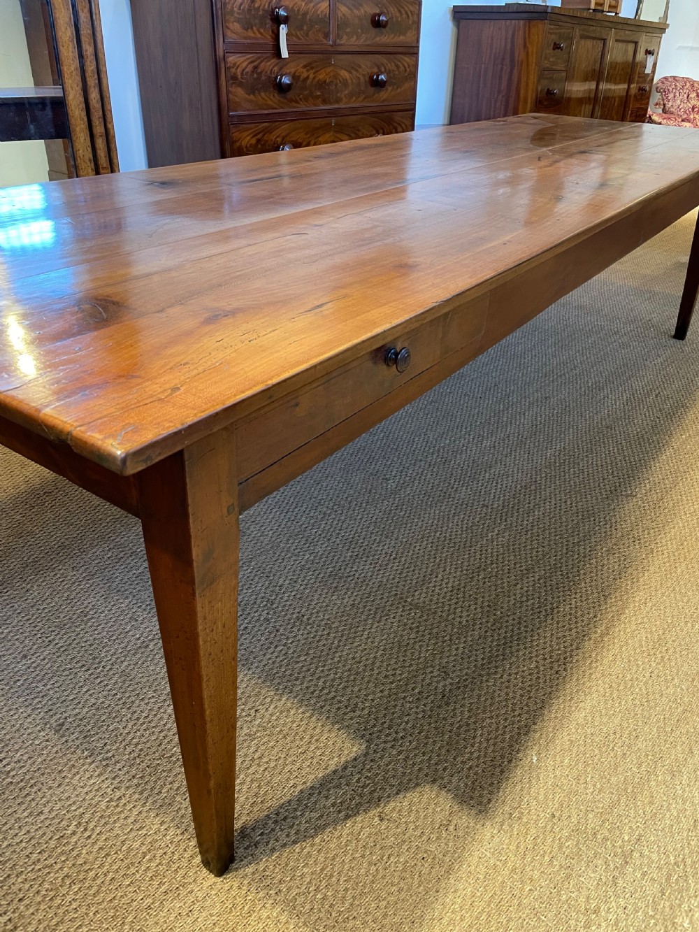 Very large cherry wood farmhouse table  View IV