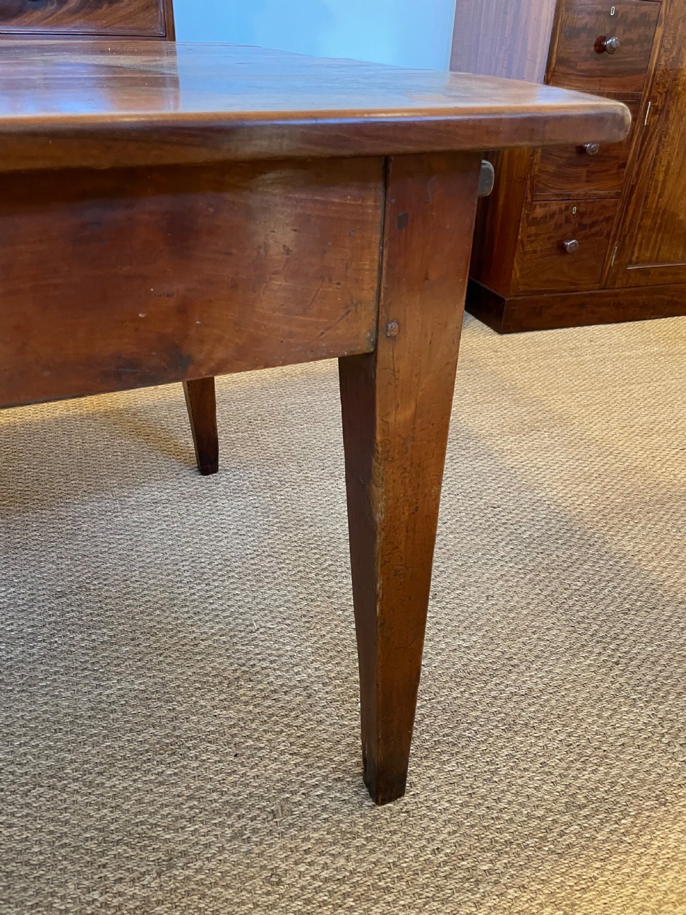 Very large cherry wood farmhouse table  View VII