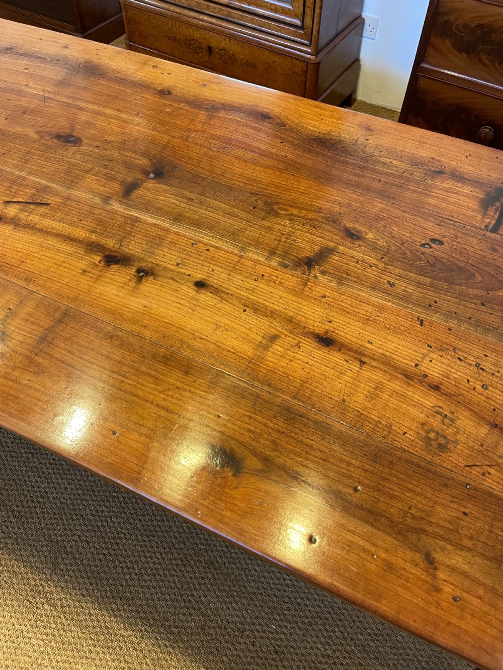 Very large cherry wood farmhouse table  View IX