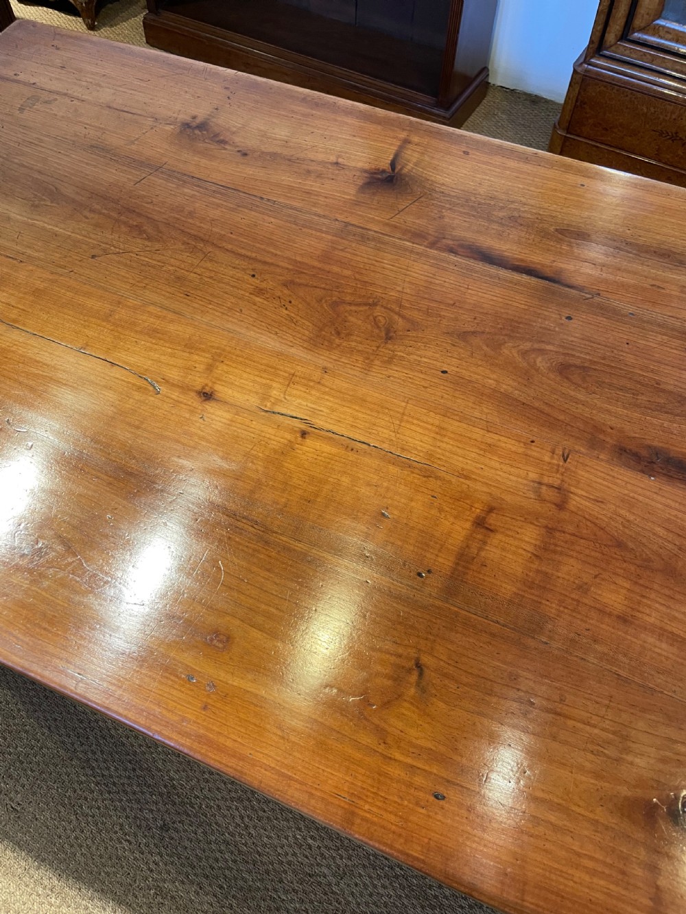 Very large cherry wood farmhouse table  View XI