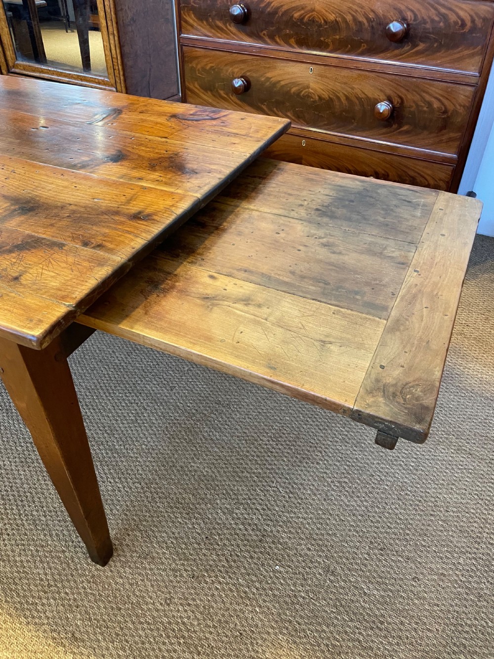 Very large cherry wood farmhouse table  View XV