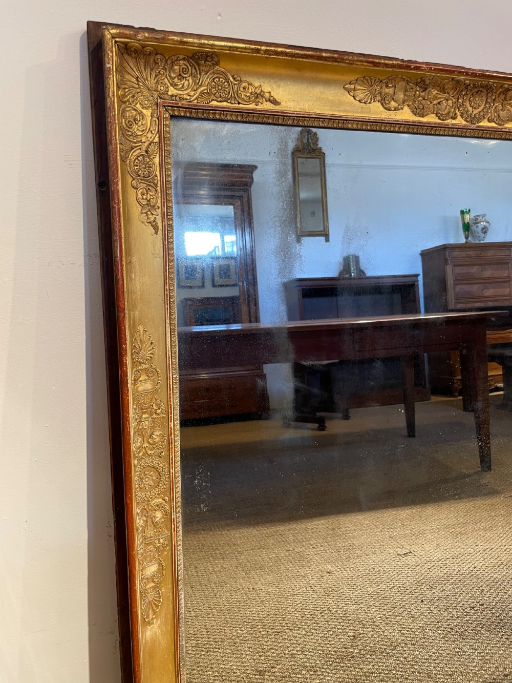 Antique overmantle mirror  View II