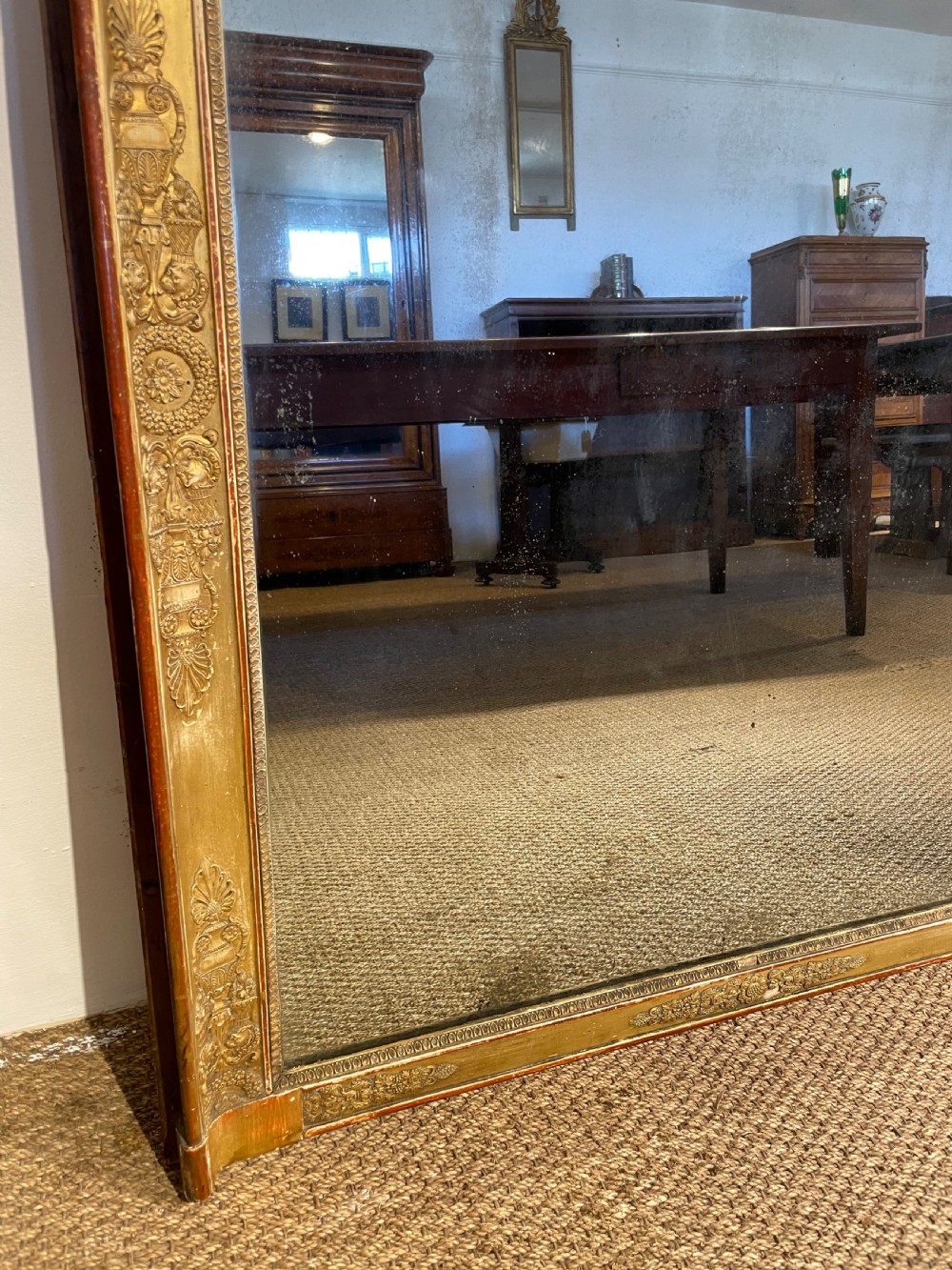 Antique overmantle mirror  View III