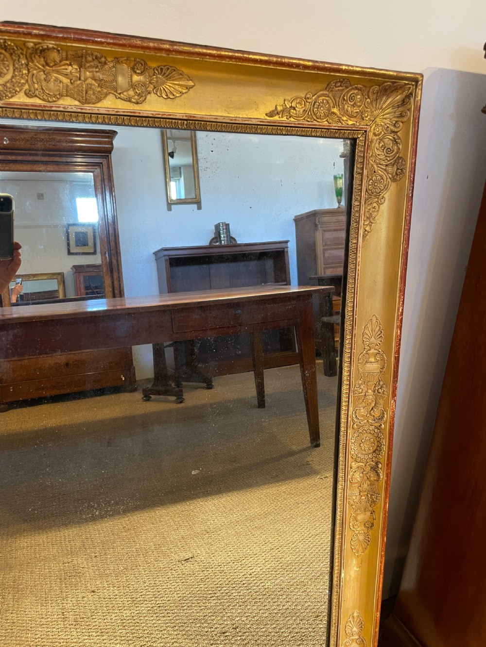 Antique overmantle mirror  View IV