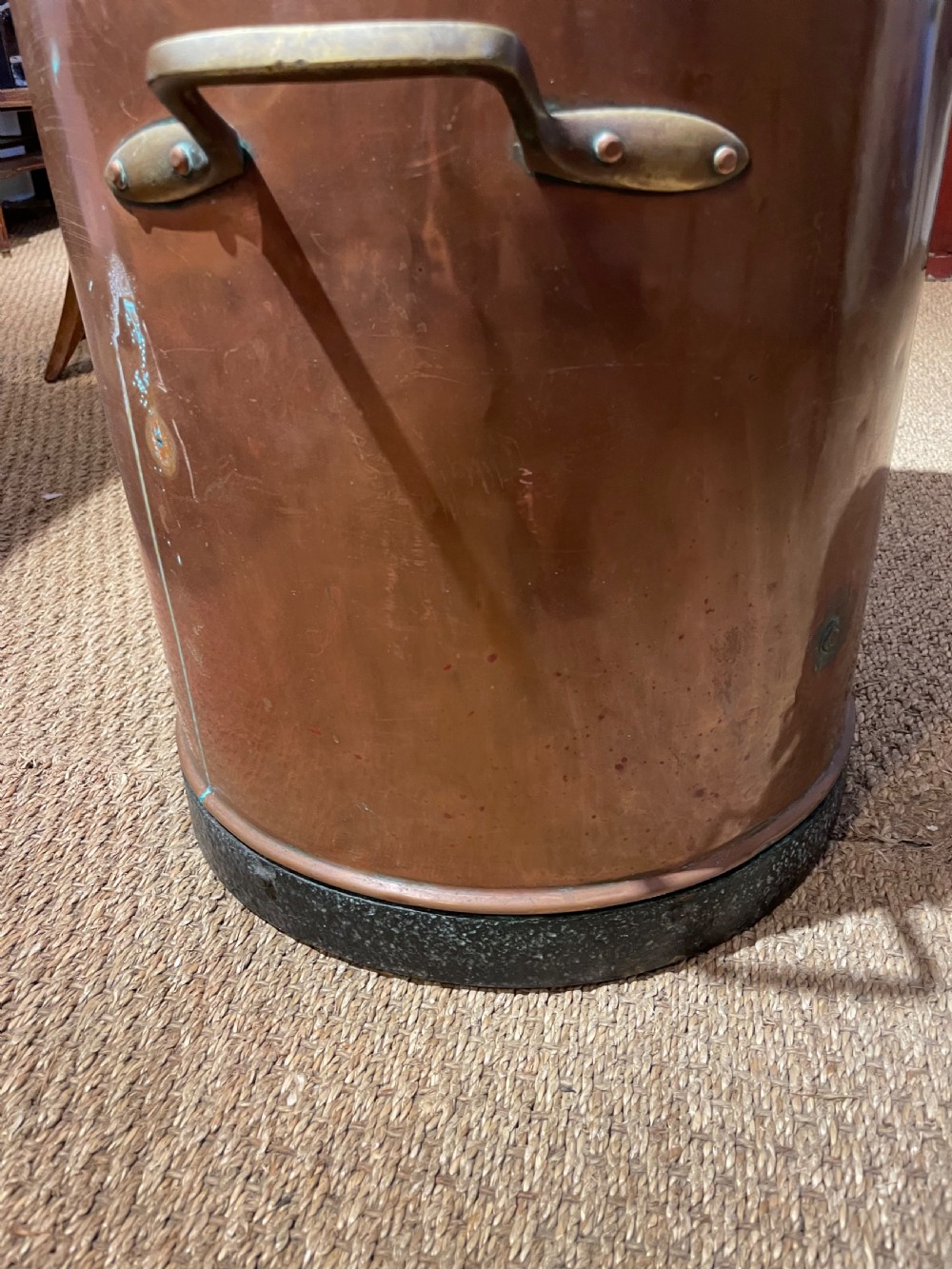 Antique copper 2 handled pot  View V