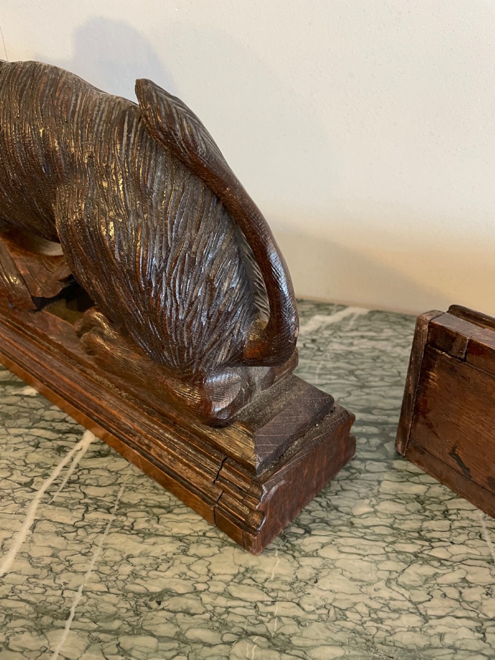Pair of carved wooden spaniels  View VIII