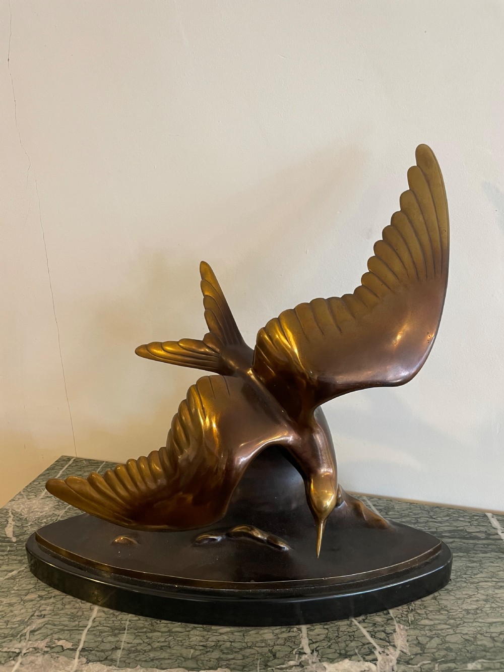 Art Deco bronze seabird by Lorino 