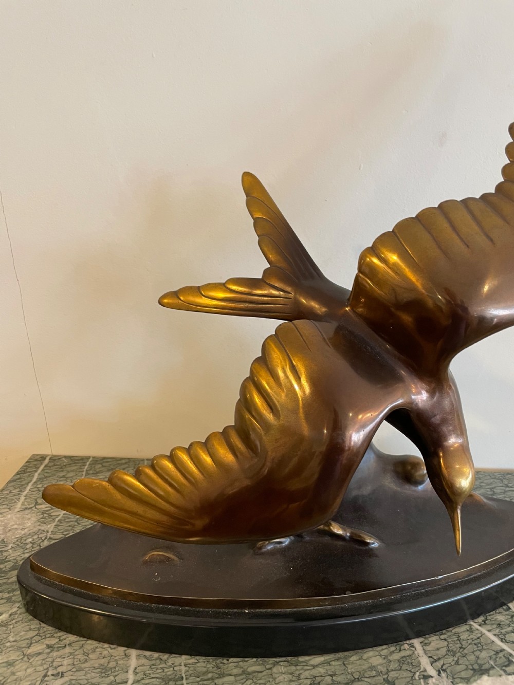 Art Deco bronze seabird by Lorino  View III