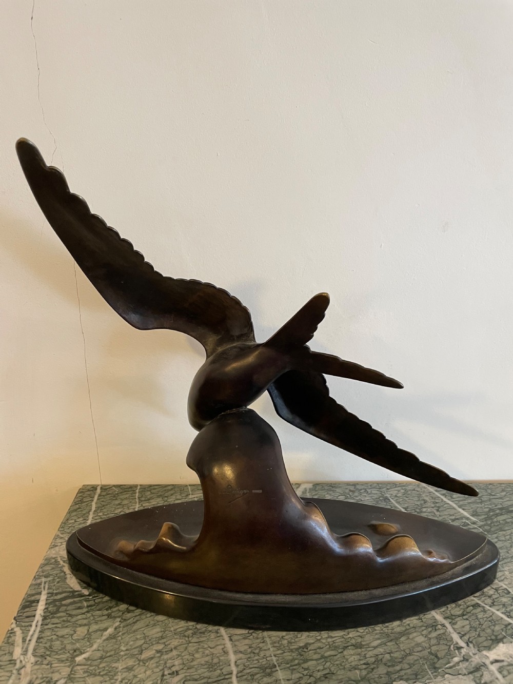 Art Deco bronze seabird by Lorino  View VI
