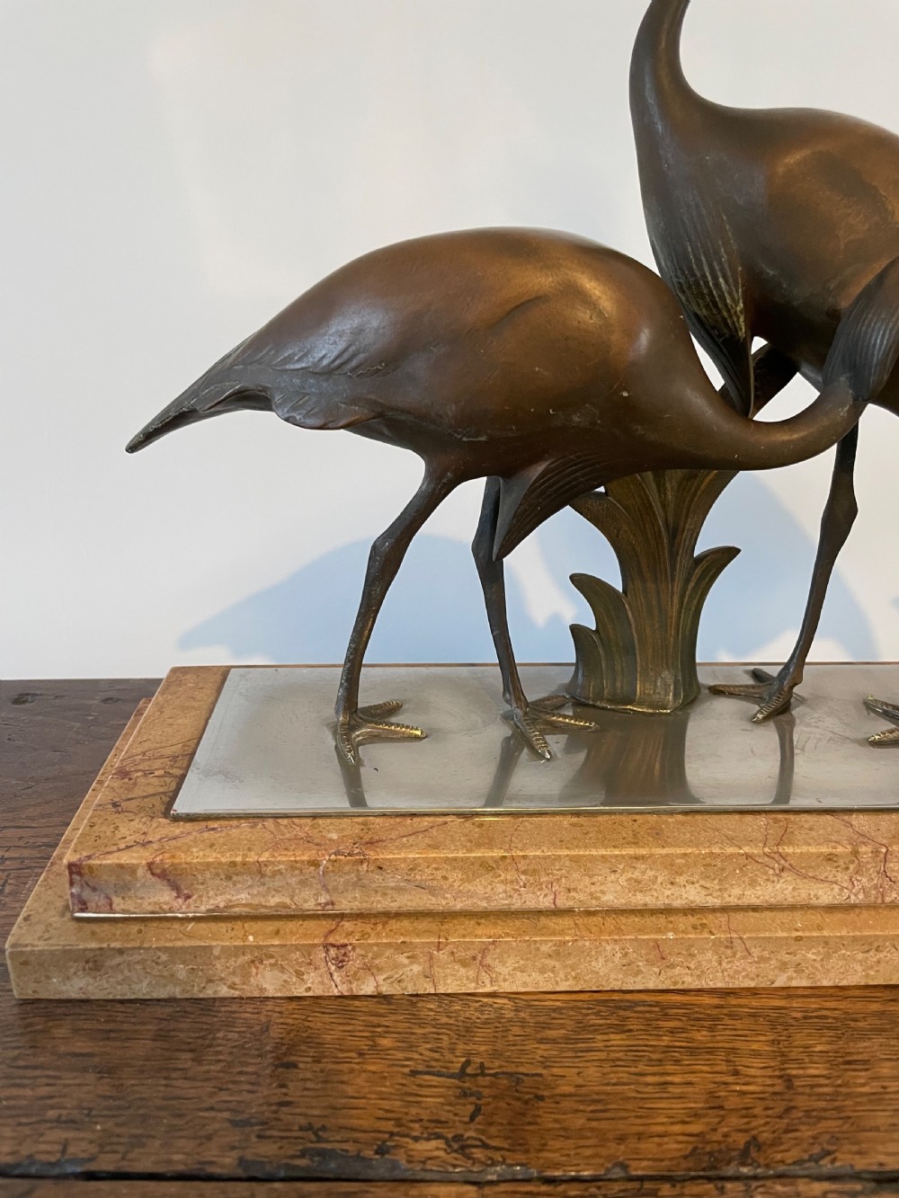 Art Deco bronze group of 3 cranes by Andras Sinko View III