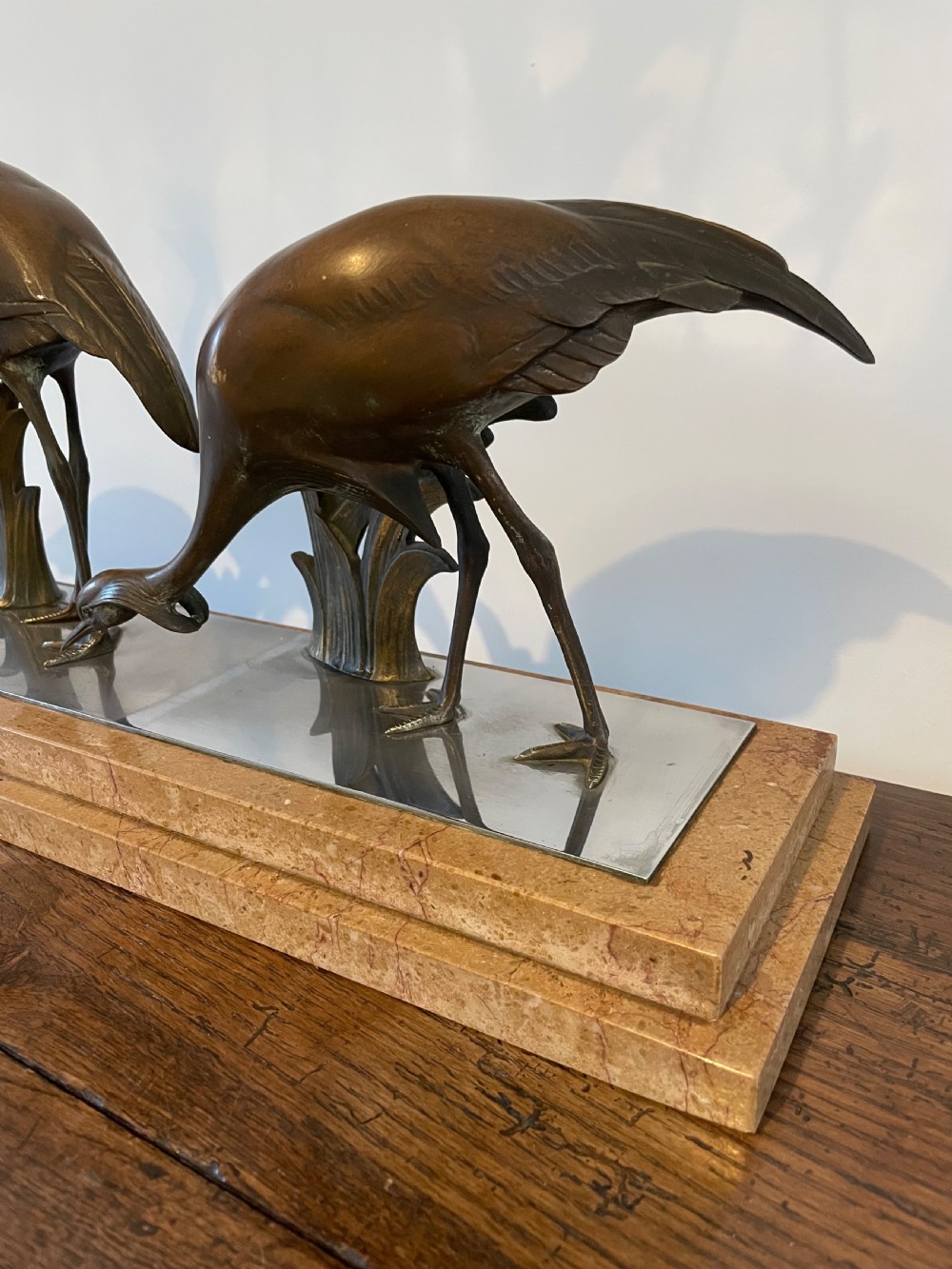 Art Deco bronze group of 3 cranes by Andras Sinko View VIII