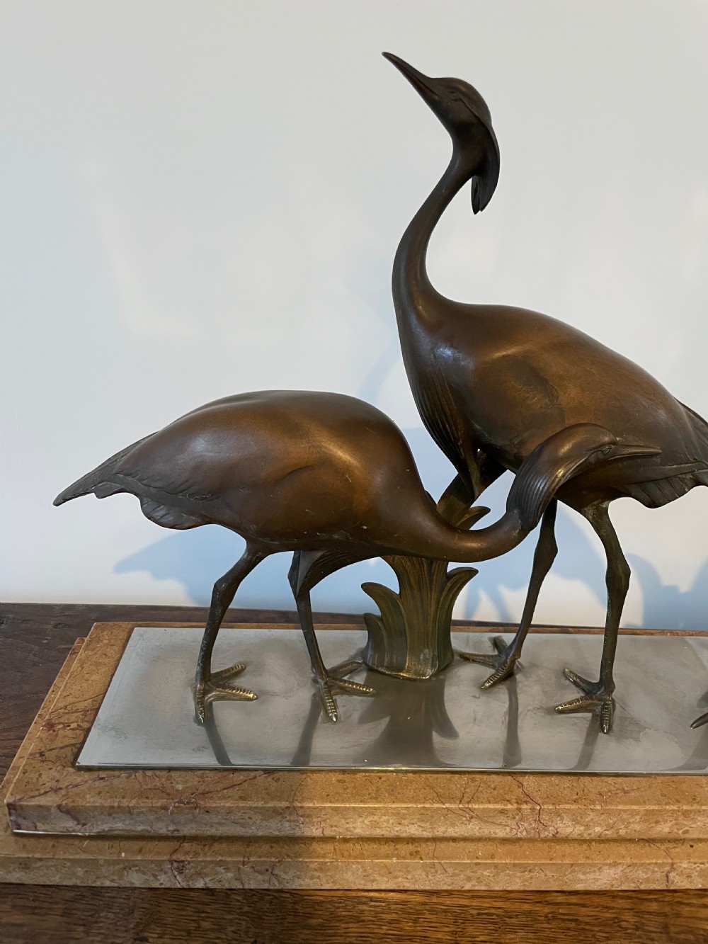 Art Deco bronze group of 3 cranes by Andras Sinko View IX