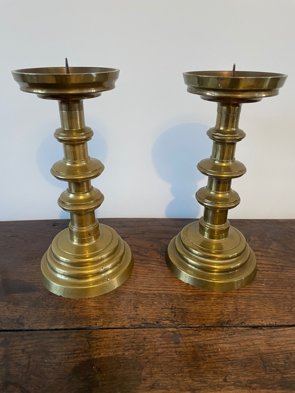 17th century style brass candlesticks 